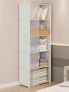 1 Portable Wardrobe, Multifunctional Cube Bookshelf, Wardrobe, 31.5"/15.7" Width, Freestanding Display Rack With Curtains, Book Storage Cabinet For Bedroom And Living Room - White - View 18