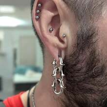 1pc 316L Stainless Steel Chain Shape Ear Expander For , Hanging Style, Human Body Piercing Ear Ornament, Ear Hole Expander, Earrings Daily Wear And Accessories - Multicolor - View 9