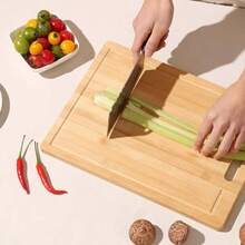 Thớt tre tự nhiên, 5 kích cỡ tùy chọn, thớt kháng khuẩn dùng trong gia đình. - Màu tre tự nhiên - Xem 5