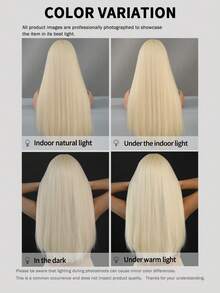 7JHH WIGS 24英寸长直发铂金色假发，女士款，蓬松柔软，带刘海，外观自然，采用耐热合成纤维制成，美观大方，适合时尚女孩日常佩戴、动漫或角色扮演、音乐节、舞会、街头服饰等场合，也是母亲节的理想礼物。 - 金色 - 查看 8