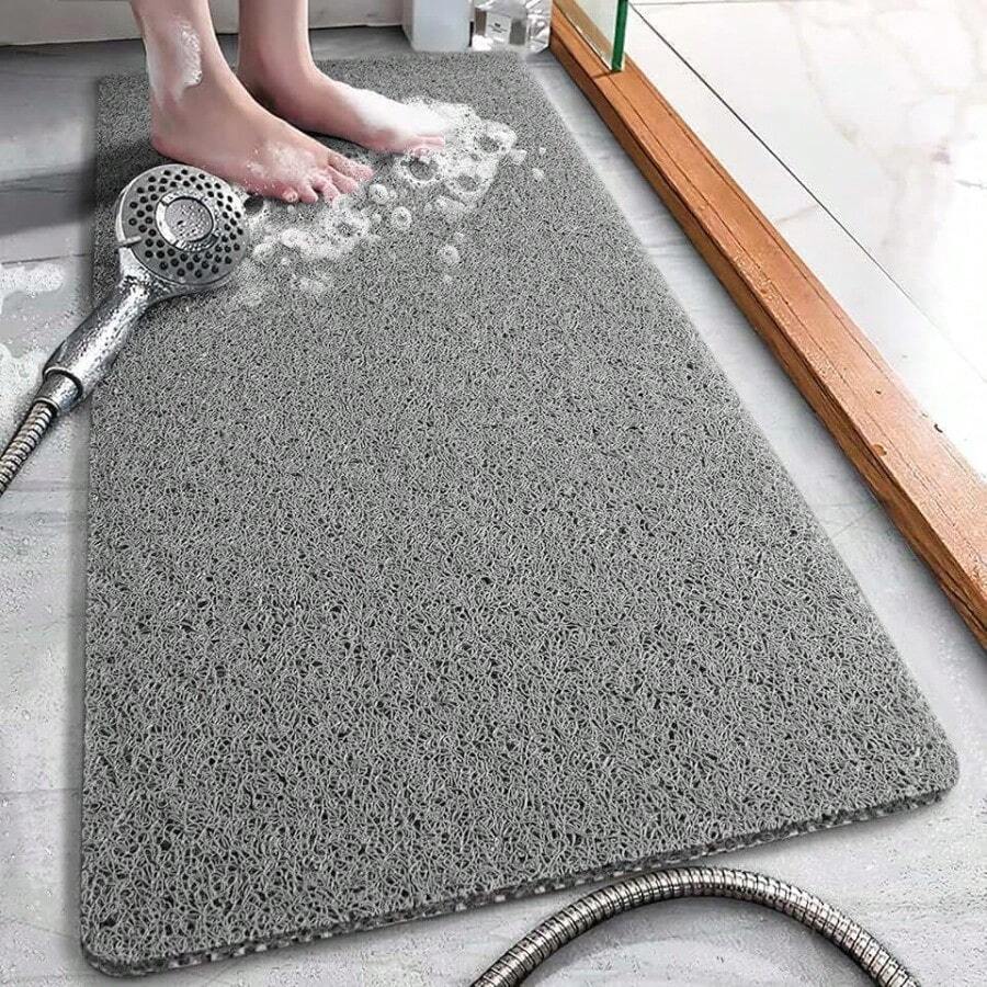 XGUOPY 2PCS Tte para Baño Antiderrapante 60x40 Tte Antiderrapante para adera PVC Esponja Vegl Diseño Antideizante Ventosas Superficie Texturizada Secado Rápido Duca Tina Baño - como en la foto - Ver 1