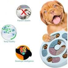 1pc Dog Puzzle Toys Slow Feeder Interactive Increase IQ Food Dispenser Non-Slip Slowly Eating Bowl Cat Dogs Food Games - Dark blue - 查看 5
