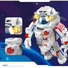 Creative Astronaut Building Blocks Desk Decor DIY Handmade Assembly Home Decoration, Gifts For Friends, Christmas, Wedding, New Year, Birthday - Multicolor - View 6