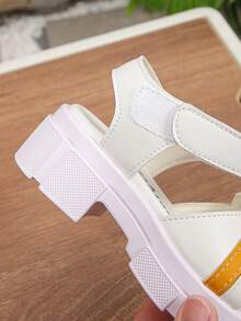 1 Pair Fashionable & Beautiful Girls' Single Strap Anti-Slip Thick Sole Sandals, Stylish & Atmospheric, Suitable For Outdoor Wear In Summer - Multicolor - View 7