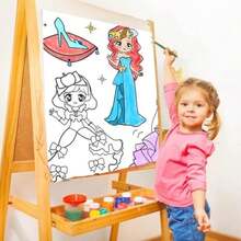 Rollo de Papel de Dibujo para Niños, 2Pcs 300*30cm Rollo de Papel de Dibujo Adhesivo Contiene 12 lápices de colores, El Rollo de Papel para Colorear para Niños, Se Puede Pegar Repetidamente, Libro de Dibujo Educativo(Gourmet) - Multicolor - Ver 3