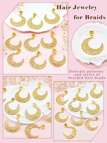 10个金属新月形发夹，时尚金色Y2K风格发饰爪夹，学习用品 - 金色 - 查看 7