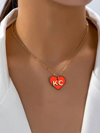 1 Pc Mirror Acrylic Kansas City KC Letter Necklace , Game Day Fans Necklaces Jewelry Accessory For Women