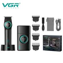 VGR 专业理发器套装，电动 9000 转/分钟理发器，数字显示，无线大功率理发器，男士理发器 V-977 V-377 - 彩色 - 查看 2