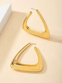 1 Pair Vintage Geometric Minimalist Exaggerated Triangle Earrings, Suitable For Daily Wear By Women - Triangle Earrings - View 2