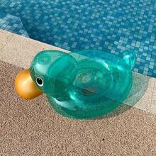 1个充气儿童座椅圈，PVC材质，可爱小鸭造型，适合泳池和海滩使用 - 彩色 - 查看 12