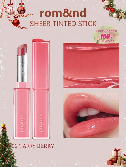 Rom&nd Baume à lèvres teinté transparent Romand #03 Toffee Berry, hydratant, couleur naturelle, longue tenue, fort pouvoir couvrant, fini lisse, non-maculant, nourrissant, couleur vibrante, maquillage coréen, 2g/0,07oz