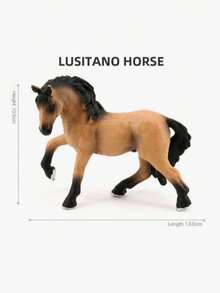 1pc Realistic Miniature Wild Animal Figurine, Suitable For Room Decor, Resin Animal Statue, Small Decorative Piece - Horse - View 7