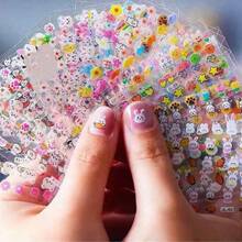 夜光儿童美甲贴纸，发光可爱防水玩具卡通美甲贴纸 - 彩色 - 查看 1