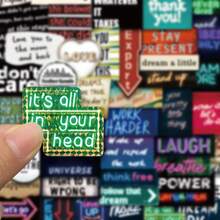 50pcs Graffiti Text Stickers, Suitable For Decorating Phone Cases, Hand Account Books, Cups, Waterproof Stickers - Multicolor - View 6