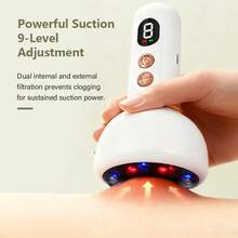 Intelligent Handheld Massage Guasha Cupping Device, Electric Cupping Device With 9 Suction Modes. 1200Mah Lithium Battery For Arms, Legs, Back And Can Be Used At Home - White - View 6