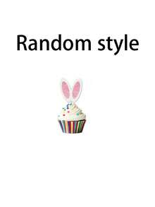 24pcs-Rabbit Ear Cake Topper, Rabbit Ear Easter Scallion Cake Topper, Easter Cupcake Toppers Decorations, Party Decoration, Rabbit Decoration, Easter Decoration - Multicolor - View 10