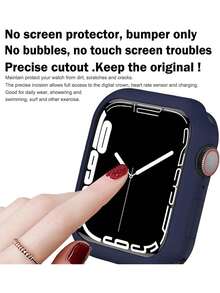 4件套男女时尚休闲软硅胶手表壳镂空防摔保护套，适用于 40/41/42/44/45/46/49mm，适用于 Series Ultra/SE/11/10/9/8/7/6/5/4，智能手表保护套配件 - 鏤空4個顏色 - 查看 9