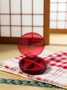 1pc Transparent Compartment Round Compact Jewelry Box, Suitable For Travel, Earrings, Rings Storage, Women Jewelry Box (Jewelry Not Included) - Multicolor - View 4