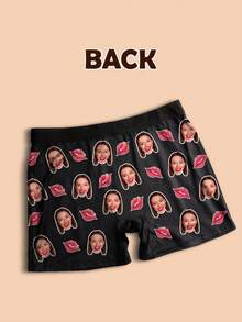 1pc Custom Valentine's Day Boxers For Men, Personalized Men's Underwear, Custom Boxer Briefs, Personalized Boxers For Husband, Custom Funny Faces Boxers Briefs, Valentine Gift, Anniversary Gift, Birthday Gift, Wedding Gift, Best Friend Gift, Gift For Boyfriend, Gift For Husband, Gift For Him - 彩色 - 查看 2