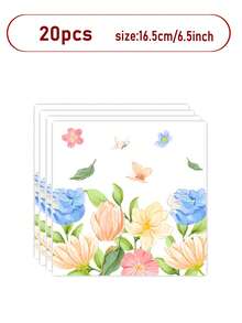 10pcs/Set Wild Flower Theme Party Paper Plates (7 Inch), Wild Flower Theme Party Tableware Set, Includes 7 Inch/9 Inch Plates, Mugs, Napkins, Disposable Butterfly Flower Cupcake/Dessert Trays, Decoration For Spring/Summer Picnic, Wedding, Baby Shower, Birthday Tea Party (Floral Pattern) - Multicolor - View 12