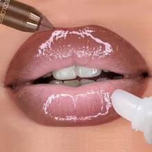 A Duo Of Moisturizing Matte Lip Liner And Glossy Lip Oil In A Light Brown Shade, Featuring A Soft Fog Waterproof Formula That Doesn'T Transfer. Suitable For All Skin Types And Comes In Pencil Form, Making It An Ideal Gift. - 01 - Xem 1