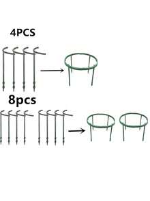 4pcs Plastic Semi-Circle Plant Stands, Suitable For Potted Plants, Plant Support Stakes, Plastic Cage Racks, Indoor/Outdoor Small Plant Support Rings, Garden Flower Support Racks, Plastic Semi-Circle Planter Baskets, Climbing Frames, Peonies, Suitable For Small Indoor/Outdoor Plants, Semi-Circle Potted Plant Support Racks, Plastic Ring-Shaped Plant Stakes, Small Plant Support Rings