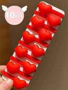 10个/套 儿童女孩弹力发圈，柔软布艺发圈，适合日常佩戴