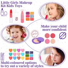 56 PCS Kids Makeup Kit For Girls, Washable Real Makeup Set, Kids Makeup, Kids Jewelry Toys For Girls, Princess Dress Up Girls Toys, Christmas Gifts, Princess Jewelry Birthday Gifts For Girls Ages 3 4 5 6 7 8 9 10 11 12 - 紫色 - 查看 8