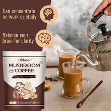 Mushroom Coffee Powder, 20,000 Mg Per Serving, Supports Energy And Focus, With Cordyceps, Ganoderma, Lion's Mane, And More - 1 Bottle(1瓶) - 查看 6