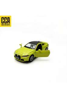 Burago 1:42 BMW M4 G82 Legierung Auto - Gelb, Hinterradantrieb mit glatter Gleitfähigkeit, Türen zum Öffnen, detaillierte Replik, tolles Geschenk, Sammlerstück & Dekorationsstück für Schreibtisch/Regal, geeignet für Weihnachten, Halloween, Geburtstag - Gelb - Übersicht 12