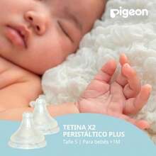 PIGEON x2 Tetina Peristáltico PLUS Boca Ancha Biberones Anticolicos de Silicona Suave Quirúrgico Tecnología SofTouch para Bebé Cosas para Bebes Recien Nacidos - Articulos para Bebe Tamaño S - / - Ver 6