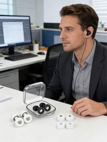 Reusable Silicone Swimming Ear Plugs - Noise Reduction Earplugs With Travel Case | Comfortable Earplugs For Pool, Beach, Shower, Surfing | Fits All Ear Shapes (Spare Ear Tips Included)