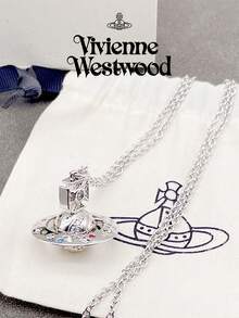 Vivienne Westwood Limited Edition Moon 3D Orb Long Chain Necklace - Silver - View 8