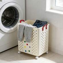 1个可折叠脏衣篮，多层家用洗衣篮，浴室脏衣收纳篮，适合家居整理，情人节礼物 - 彩色 - 查看 4