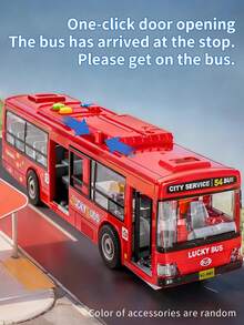 Children's Bus Toy, Realistic Sound And Light Public Bus Model, Educational Cognitive Toy, Gift For Boys And Girls