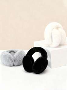1 件男士可折叠耳罩，蓬松耳罩，冬季保暖防寒，厚实设计 - 彩色 - 查看 7