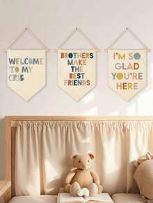 1件婴儿房装饰挂毯，家居婴儿房墙面装饰，卧室婴儿帆布优雅墙面装饰，精致婴儿房墙面挂毯装饰 - 彩色 - 查看 1