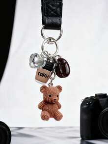 1pc Bowknot Teddy Bear Keychain Bag Pendant, Delicate Cute Cartoon Car Keyring Handbag Pendant, Suitable For Gifts, Wallets, Backpacks, Keychain, And Backpacks, Daily Use Holiday Gifts Birthday Gifts