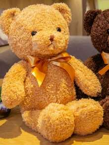 1 件泰迪熊毛绒玩具填充动物熊枕头娃娃适合女孩、节日生日礼物 - 棕色 - 查看 18