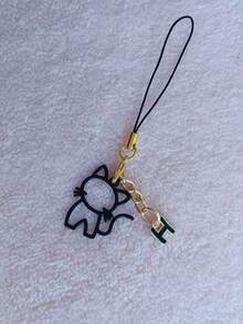 1PC Cat Holding Alloy Letter A-Z Phone Pendant Keychain Bag Lanyard, Suitable For Decorating Various Phone Keychain Bags, Is An Excellent Gift For Valentine's Day, Weddings, Birthdays And Other Festivals - Multicolor - View 25