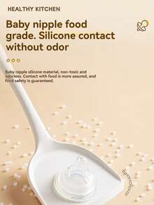 Silicone Cooking Spatula, Heat Resistant, Easy To Clean Soup Ladle, Strainer Spoon, Pot Shovel, Kitchen Utensils For Non-Stick Pans - White - View 3