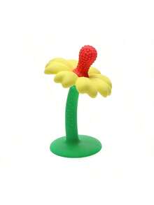 1pc Baby Silicone Teether 2 In 1 Flower Design Easy To Hold Portable Travel Teething Toy Baby's Accessories Boy And Girl Teethers Gifts - Multicolor - View 9