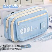 1pc, New Stationery Bags, Large-Capacity Pencil Cases, Portable Pencil Cases, Can Accommodate Cosmetics, Portable Gifts, Suitable For Offices, Schools, Young People, Girls, Boys, Boy, Girl, Adults, [Products Only Include Pencil Cases, Not Including Scene Image Accessories] - Multicolor - View 16