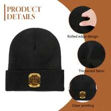 67 Six Seven Mystery Knitted Hat - 67 Number Design Unisex Winter Style, Elastic And Warm, Suitable For All Seasons, Hip-Hop Style With Iconic 67 Logo, Casual And Christmas Gift Accessory - 黑色3 - 查看 4