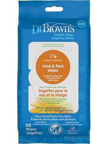 Toallitas de limpieza. Brown's - Toallitas saludables para nariz y cara, limpiadoras e hidratantes naturales para bebés y niños, a base de plantas e hipoalergénicas, 30 unidades, paquete de 3 - 30 unidades (paquete de 1) - Ver 1