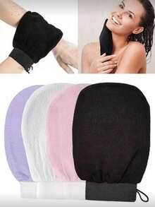 1 Deep Exfoliating Glove, Double-Sided Scrubbing Glove, 100% Adhesive Fiber Frosted Bath Cleaning Glove, Used For Cleaning The Skin, Removing Dead Skin And Dirt, Without Harming The Skin - Multicolor - View 2