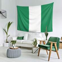 Inspirational Tapestry With Nigerian Flag, Fashionable Lightweight Durable Polyester Wall Decor, Peach Light Beige Tapestry - Multifunctional Bedroom And Living Room Artwork, Soft On Touch, Suitable For Indoor And Outdoor Decoration - 彩色 - 查看 6