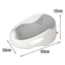 1PCS Newborn Baby Baths Tub Support Rack Chair Shower Non-Slip Soft Wash Infant Bath Grey - Grey - View 2