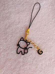 1PC Cat Holding Alloy Letter A-Z Phone Pendant Keychain Bag Lanyard, Suitable For Decorating Various Phone Keychain Bags, Is An Excellent Gift For Valentine's Day, Weddings, Birthdays And Other Festivals - Multicolor - View 19