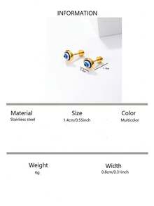 1 Pair Fashionable Simple & Versatile High-End Cute Eye Turquoise Stud Earrings For Women - Multicolor - View 7